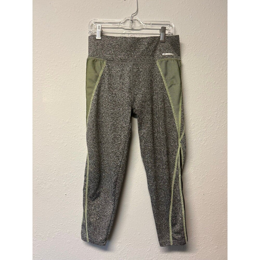 Grey and lime green Capri Leggings M